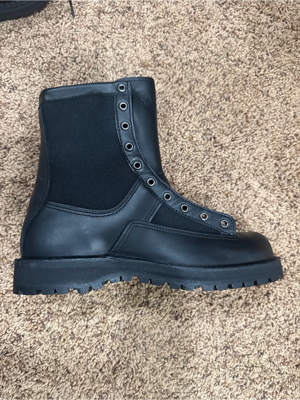 Danner Black Leather & Textile Combat Boot